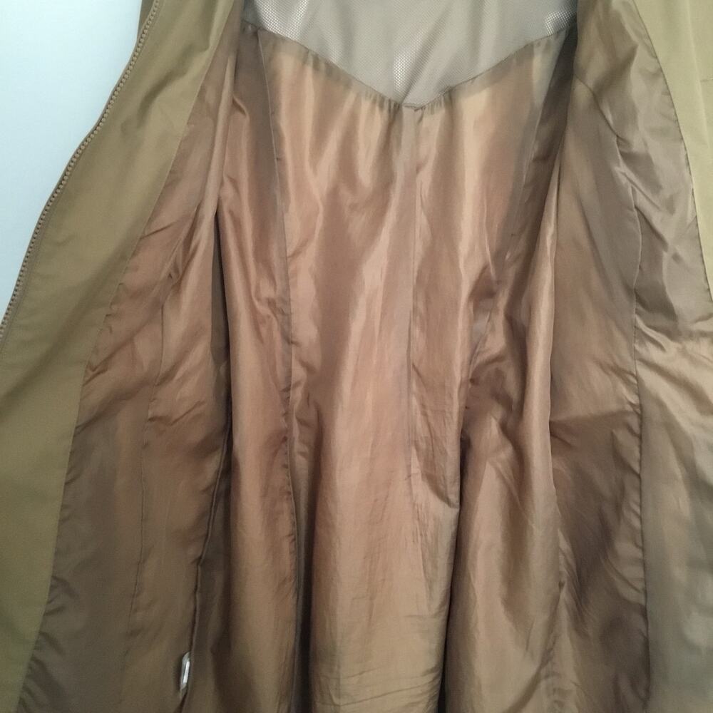 EDDIE BAUER Hooded Trench Coat Fully lined Khaki Sz L - Picture 7 of 11